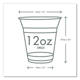Vegware 96-Series Cold Cup, 12 oz, Clear/Green, 1,000/Carton (VEGR360YG) Case of 1000