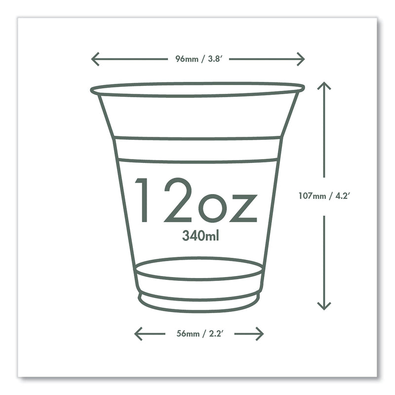 Vegware 96-Series Cold Cup, 12 oz, Clear/Green, 1,000/Carton (VEGR360YG) Case of 1000