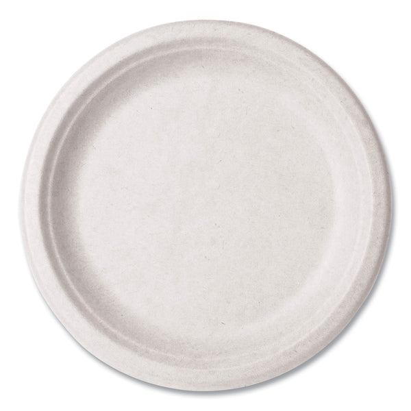 Nourish Molded Fiber Tableware, Compostable, Plate, Sugarcane, 9" dia, White, 500/Carton (VEGVWP013NFA) Case of 500