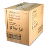 Fabri-Kal Portion Cup Lids, Fits 1 oz Squat Portion Cups, Clear, 125/Sleeve, 20 Sleeves/Carton (FABL100PCS) Case of 2500