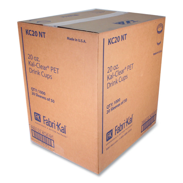 Fabri-Kal Kal-Clear PET Cold Drink Cups, 20 oz, Clear, 50/Bag, 20 Bags/Carton (FABKC20) Case of 20