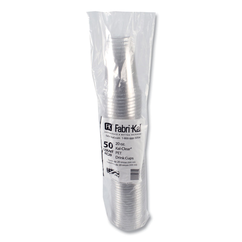 Fabri-Kal Kal-Clear PET Cold Drink Cups, 20 oz, Clear, 50/Bag, 20 Bags/Carton (FABKC20) Case of 20