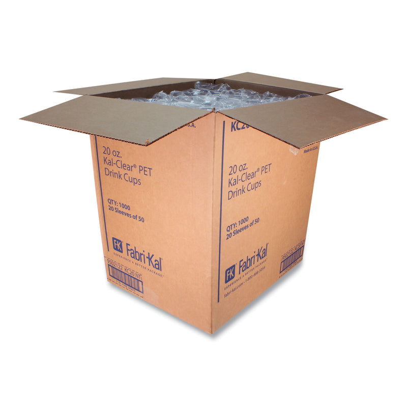 Fabri-Kal Kal-Clear PET Cold Drink Cups, 20 oz, Clear, 50/Bag, 20 Bags/Carton (FABKC20) Case of 20