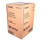 Fabri-Kal Portion Cups, 4 oz, Black, 125/Sleeve, 20 Sleeves/Carton (FABPC400B) Case of 20