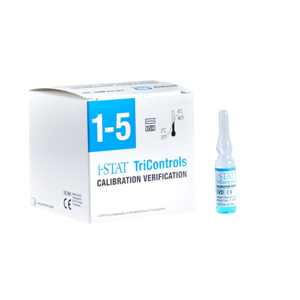 i-STAT® Tricontrols Calibration Verification Set Hematocrit, Blood Gases, Electrolytes, Chemistries 5 X 1.7 mL For iSTAT Point-of-Care Analyzers (810463_EA) 1/EA