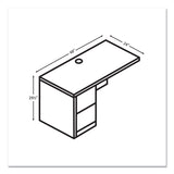 HON 10500 Series Left Pedestal Return, 48 x 24 x 29.5, Pinnacle (HON105906LPINC) Each