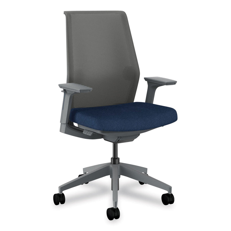 HON® Cipher Mesh Back Task Chair, Supports 300 lb, 15" to 20" Seat Height, Navy Seat, Charcoal Back/Base (HONCRTHSCA13LRS) Each