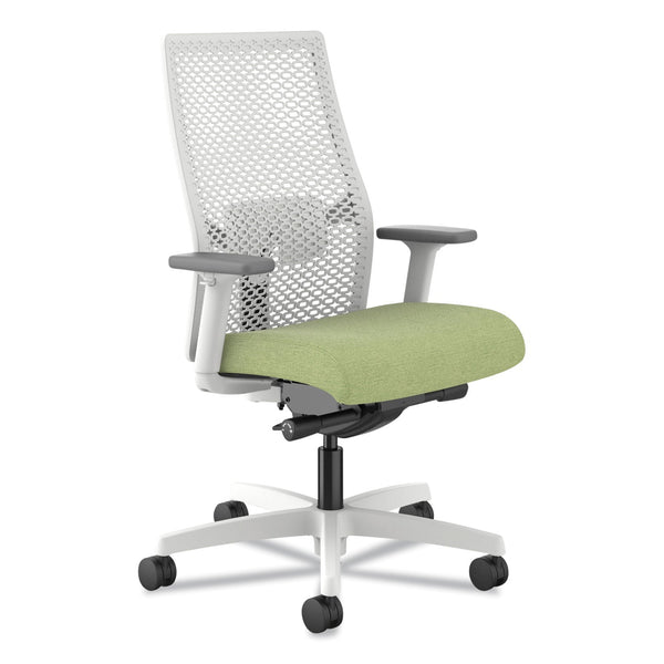 HON® Ignition 2.0 Reactiv Mid-Back Task Chair, Fern Fabric Seat, Designer White Back, White Base (HONI2MR2ARH4DX) Each