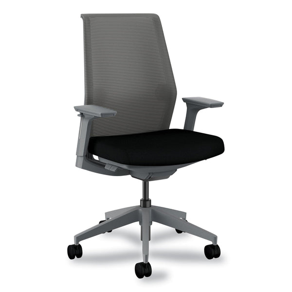 HON® Cipher Mesh Back Task Chair, Supports 300 lb, 15" to 20" Seat Height, Black Seat, Charcoal Back/Base (HONCRTHSCC10LSS) Each