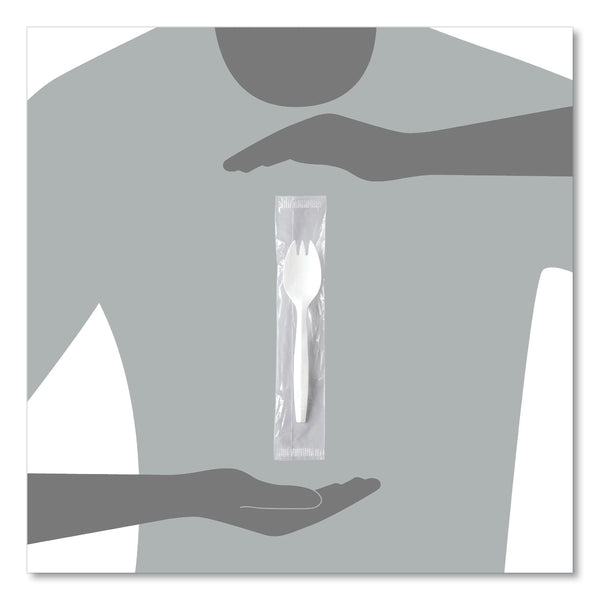 Solo Regal Mediumweight Cutlery, Individually Wrapped, Spork, Plastic, White, 1,000/Carton (SCCMOW60007) Case of 1000