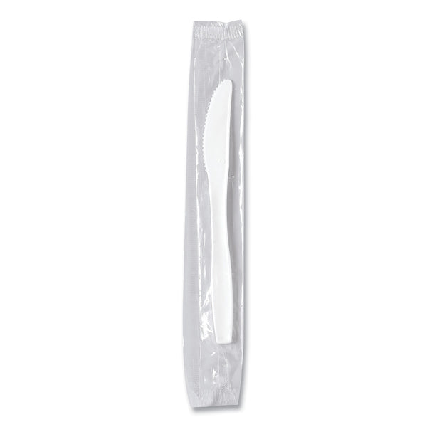 Solo Regal Mediumweight Cutlery, Individually Wrapped, Knife, Plastic, White, 1,000/Carton (SCCMOW20007) Case of 1000