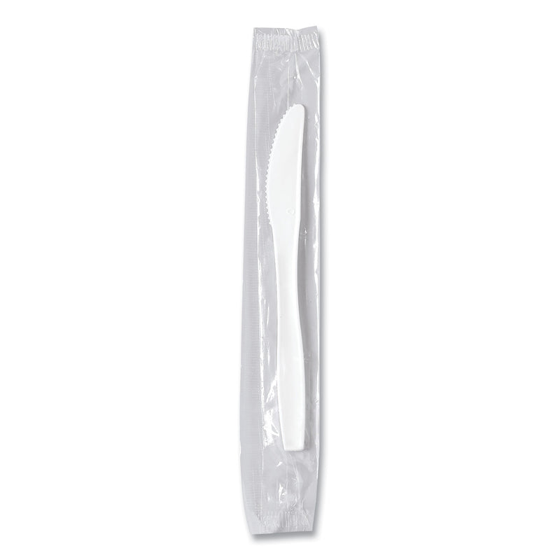 Solo Regal Mediumweight Cutlery, Individually Wrapped, Knife, Plastic, White, 1,000/Carton (SCCMOW20007) Case of 1000