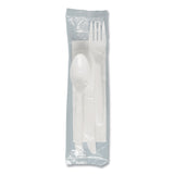 Solo Regal Mediumweight Cutlery Kit, Individually Wrapped, Fork/Knife/Napkin/Spoon, Plastic, White, 250/Carton (SCCMOW9Y0007) Case of 250