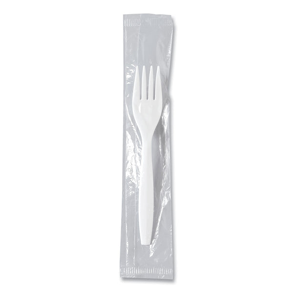 Solo Regal Mediumweight Cutlery, Individually Wrapped, Fork, Plastic, White, 1,000/Carton (SCCMOW10007) Case of 1000