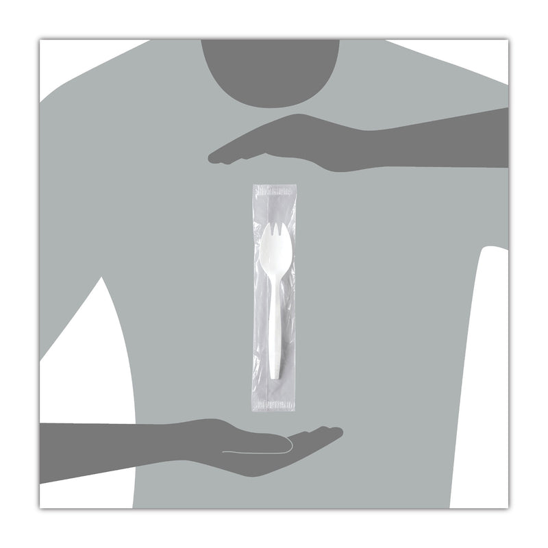 Solo Regal Mediumweight Cutlery, Individually Wrapped, Spork, Plastic, White, 1,000/Carton (SCCMOW60007) Case of 1000