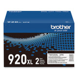 Brother TN920XL2PK High-Yield Toner, 12,000 Page-Yield, Black, 2/Pack (BRTTN920XL2PK) Each