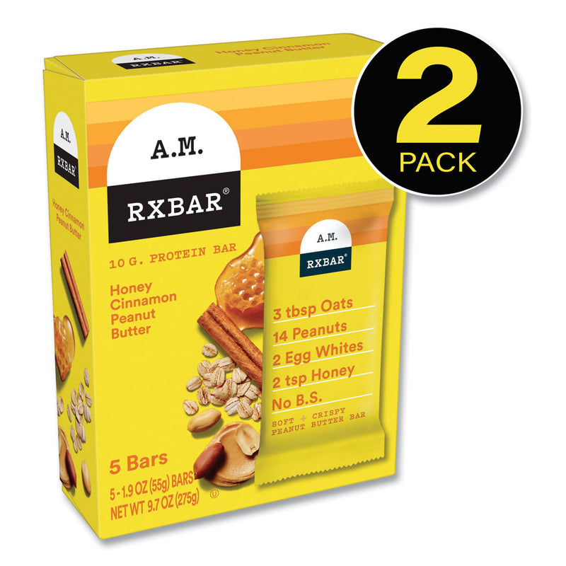 Kellogg's Adult Bars, Honey Cinnamon Peanut Butter, 1.9 oz Bar, 5 Bars/Packs, 2 Packs/Carton (GRR60000748) Case of 2
