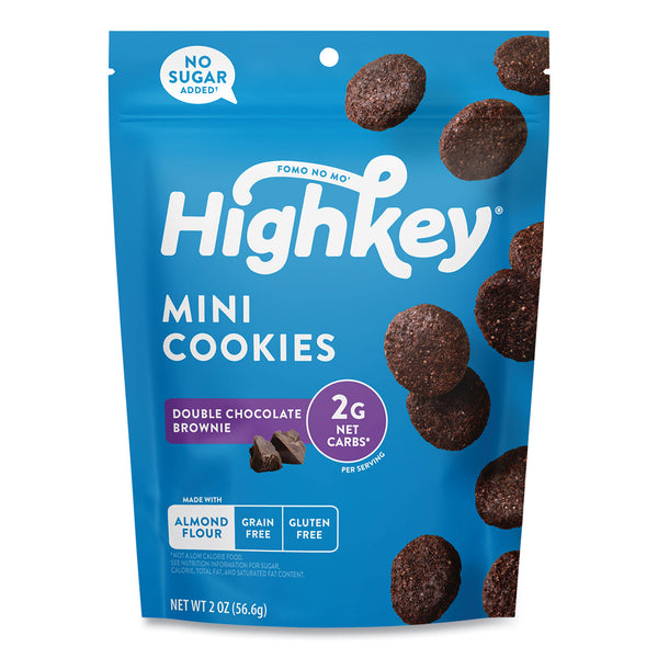HighKey Double Chocolate Brownie Cookies, 0.75 oz Packet, 6/Carton (GRR60000273) Case of 6