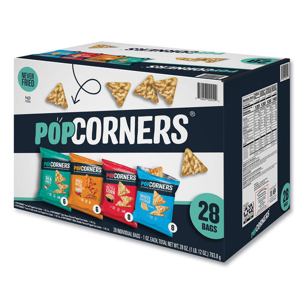 PopCorners Popped Corn Chips Snacks Variety Pack, Assorted Flavors, 1 oz Bag, 28/Pack (GRR22002179) Each