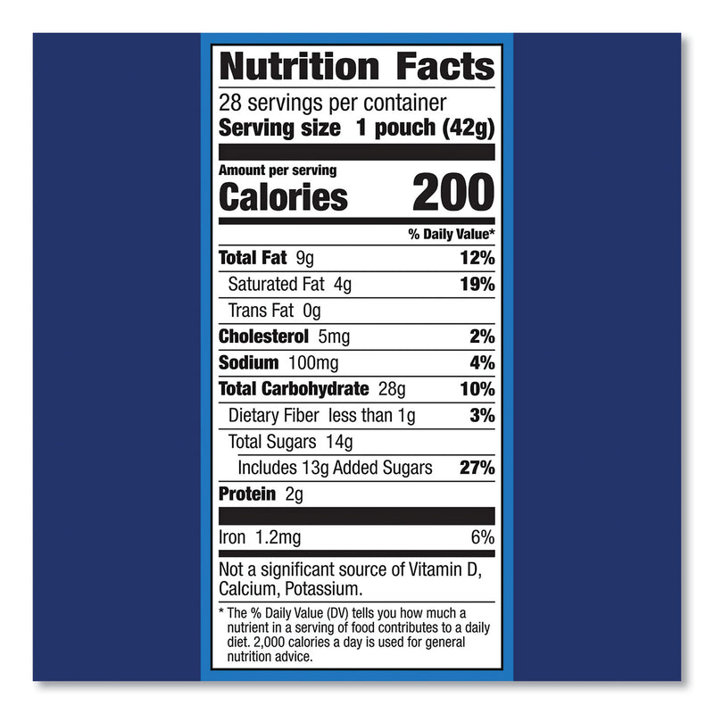 Pillsbury Soft Baked Mini Chocolate Chip Cookies, 1.5 oz Pouch, 28/Pack (GRR22002056) Each