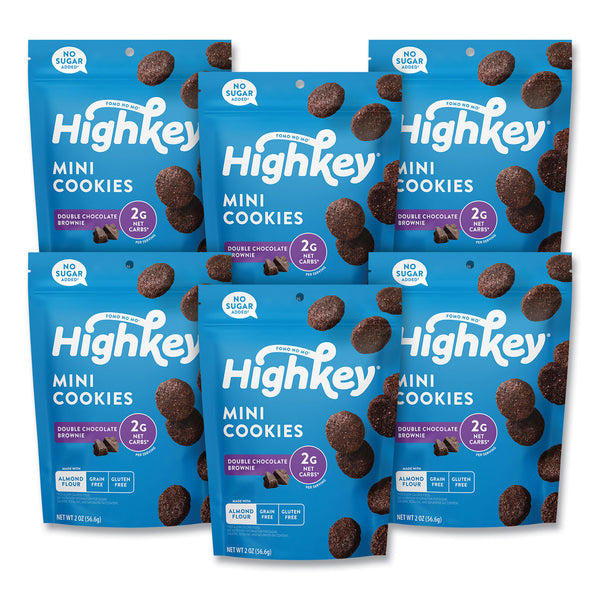 HighKey Double Chocolate Brownie Cookies, 0.75 oz Packet, 6/Carton (GRR60000273) Case of 6