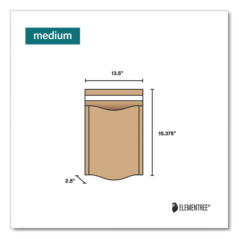 Elementree Expandable Mailer, Self-Adhesive Closure, 13.5 x 15.37 x 2.5, Kraft, 250/Carton (PRB01915) Case of 250