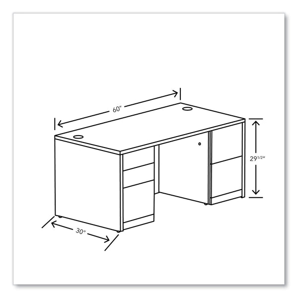 HON 10500 Series Double Pedestal Desk with Full Pedestals, 60" x 30" x 29.5", Mahogany (HON105892NN) Each