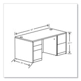 HON 10500 Series Double Pedestal Desk with Full Pedestals, 60" x 30" x 29.5", Pinnacle (HON105892PINC) Each