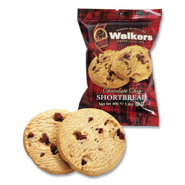 Walkers Shortbread Cookies, Chocolate Chip, 1.4 oz Pack, 2/Pack, 20 Packs/Box (OFX1537D) Each