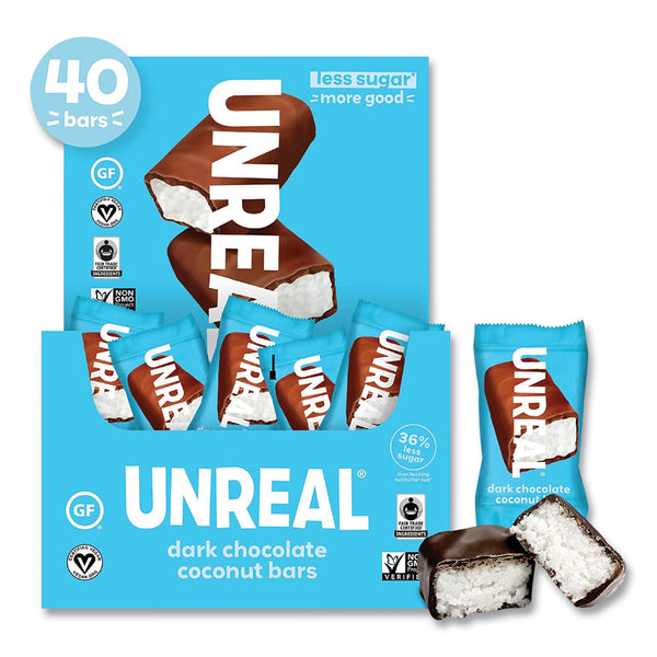 Unreal Dark Chocolate Coconut Bars, 0.53 oz, Individually Wrapped, 40/Pack (GRR22002087) Each