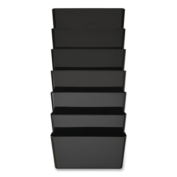 deflecto EZ Link Stackable DocuPocket, 7 Sections, Letter Size, 13" x 4" x 14" to 19", Black (DEF73704) Each