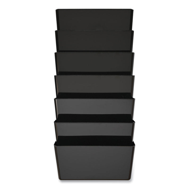 deflecto EZ Link Stackable DocuPocket, 7 Sections, Letter Size, 13" x 4" x 14" to 19", Black (DEF73704) Each