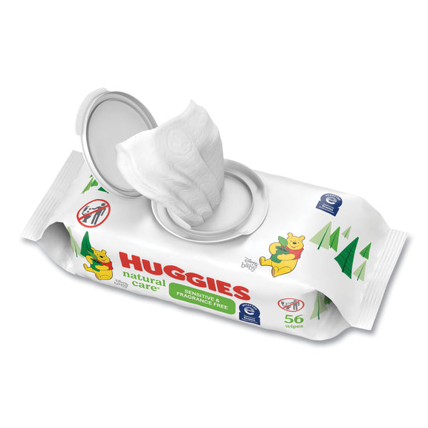 Huggies® Natural Care Sensitive Baby Wipes, 1-Ply, 3.88 x 6.6, Unscented, White, 56/Pack, 8 Packs/Carton (KCM31803) Case of 8
