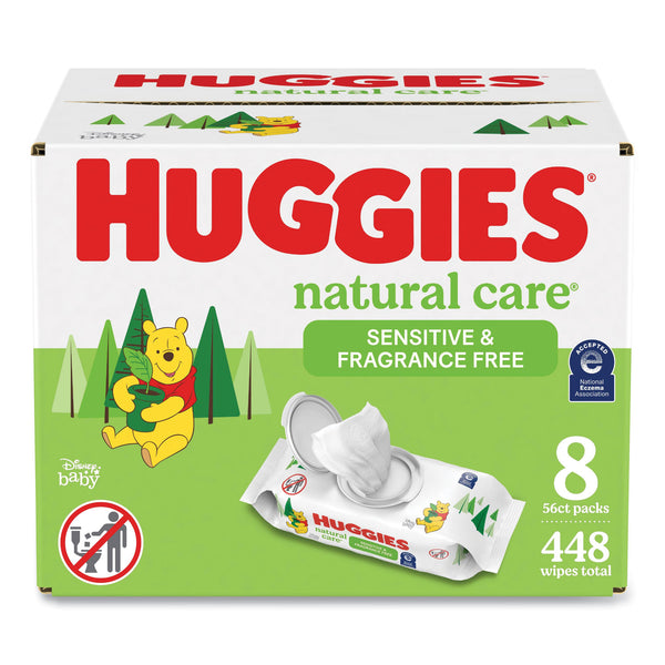 Huggies® Natural Care Sensitive Baby Wipes, 1-Ply, 3.88 x 6.6, Unscented, White, 56/Pack, 8 Packs/Carton (KCM31803) Case of 8