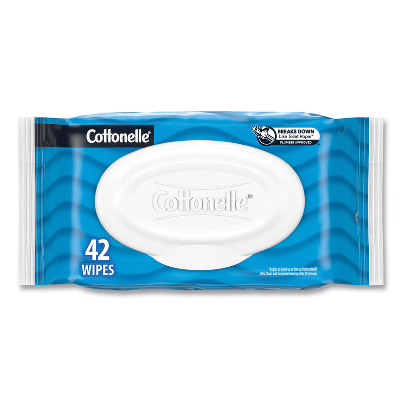 Cottonelle® Fresh Care Flushable Cleansing Cloths, 1-Ply, 3.75 x 5.5, White, 42/Pack, 12 Packs/Carton (KCM44932CT) Case of 12