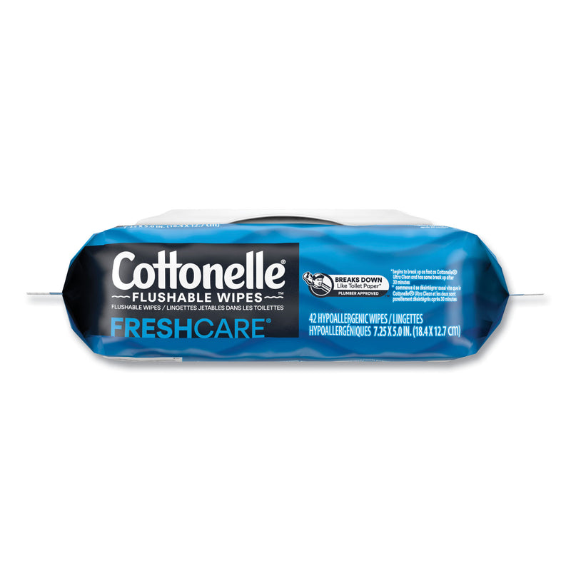 Cottonelle® Fresh Care Flushable Cleansing Cloths, 1-Ply, 3.75 x 5.5, White, 42/Pack, 12 Packs/Carton (KCM44932CT) Case of 12
