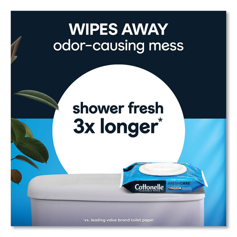 Cottonelle® Fresh Care Flushable Cleansing Cloths, 1-Ply, 3.75 x 5.5, White, 42/Pack, 12 Packs/Carton (KCM44932CT) Case of 12