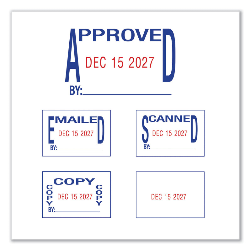 U.S. Stamp & Sign Economy 5-in-1 Date Stamp, Self-Inking, 1 x 1 5/8, Blue/Red (USSE4756) Each