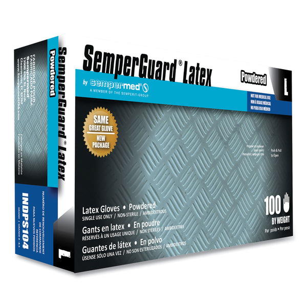 SemperGuard Latex Gloves, Cream, Large, 100/Box, 10 Boxes/Carton (SEZINDPS104) Case of 1000