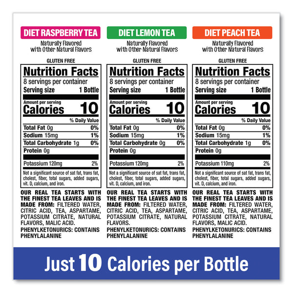 Snapple Ice Tea Variety Pack, Assorted Flavors, 20 oz Bottle, 24/Carton (GRR22002043) Case of 24