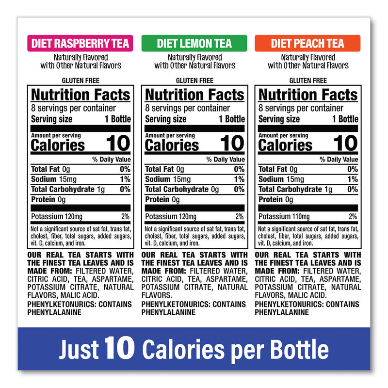 Snapple Ice Tea Variety Pack, Assorted Flavors, 20 oz Bottle, 24/Carton (GRR22002043) Case of 24