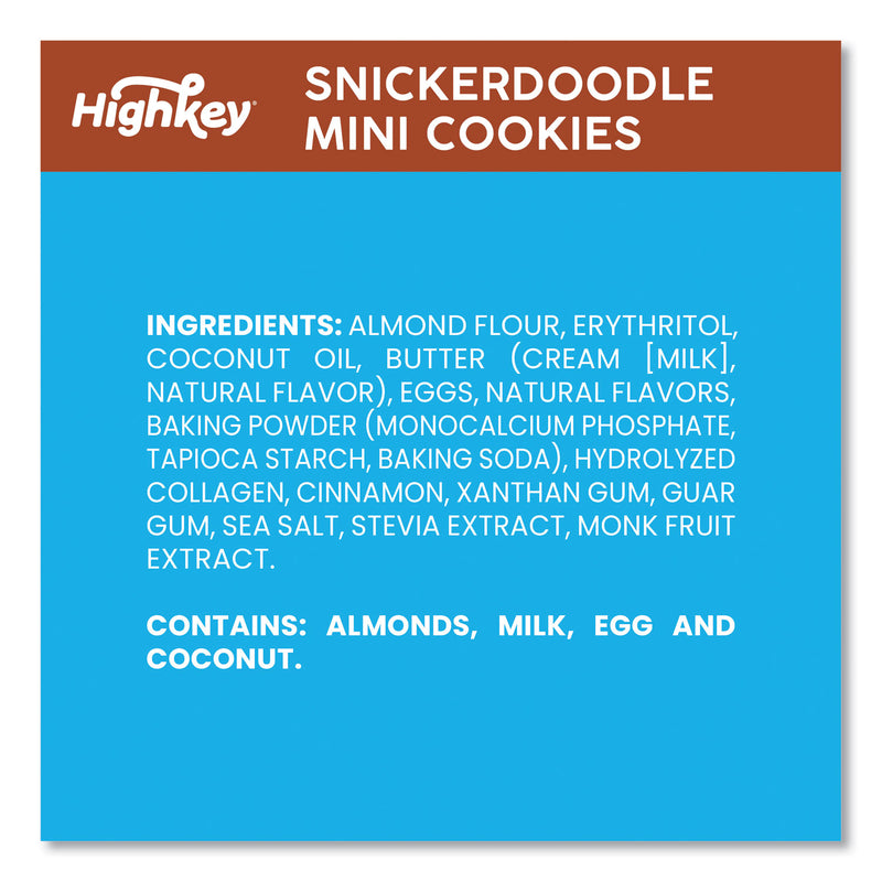HighKey Snickerdoodle Cookies, Snickerdoodle, 2 oz Bag, 6/Carton (GRR60000271) Case of 6