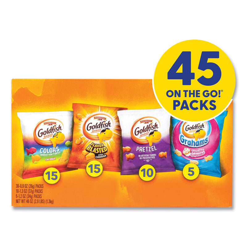 Pepperidge Farm Goldfish Sweet and Savory Variety Pack, Assorted Flavors, 45/Carton (GRR22002172) Case of 45