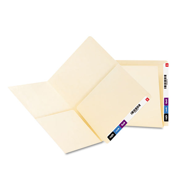 Smead™ Heavyweight Manila End Tab Pocket Folders, Interior Front/Back Panel Pockets, Straight Tabs, Letter Size, 11pt Manila, 25/Box (SMD24117)