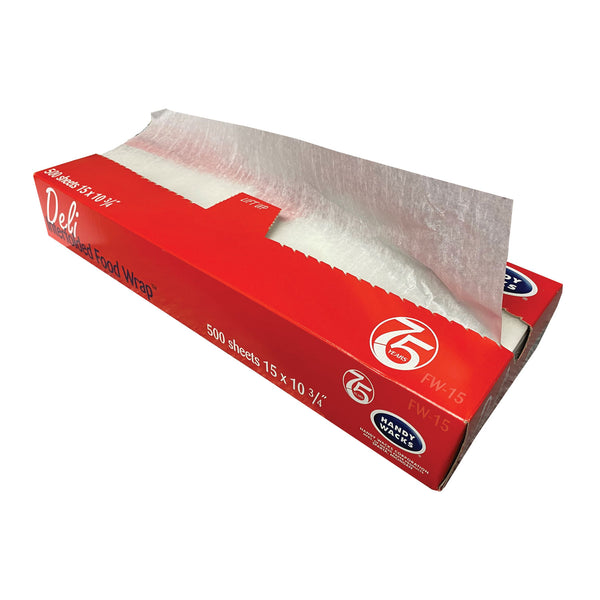 Handy Wacks Interfolded Food Wrap, 10.75 x 15, 500 Box, 12 Boxes/Carton (HWAFW15) Each
