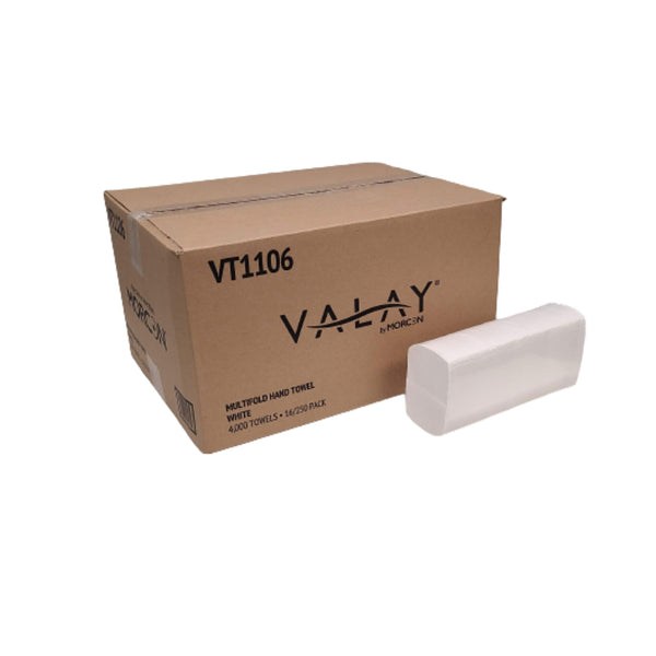 Morcon Paper Valay Multi-Fold Towels, 1-Ply, 9.05 x 9.25, White, 250/Pack, 16 Packs/Carton (MORVT1106) Case of 4000