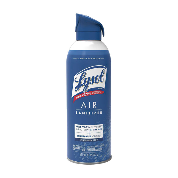 LYSOL Brand Air Sanitizer Spray, White Linen, 10 oz Aerosol Spray, 6/Carton (RAC99351CT) Case of 6