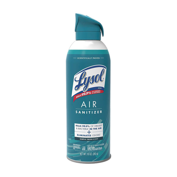 LYSOL Brand Air Sanitizer Spray, Simple Fresh, 10 oz Aerosol Spray, 6/Carton (RAC99350CT) Case of 6