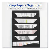 Avery Slide and View Expanding File, 6 Sections, Hook/Loop Closure, Letter Size, Black (AVE73542) Each