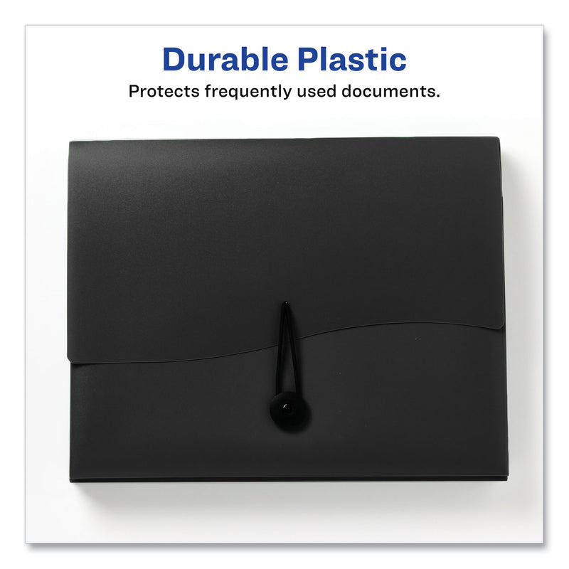 Avery Slide and View Expanding File, 6 Sections, Hook/Loop Closure, Letter Size, Black (AVE73542) Each
